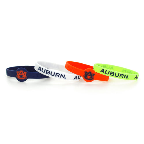 WHOLESALE AUBURN SILICONE BRACELETS (4 PACK)