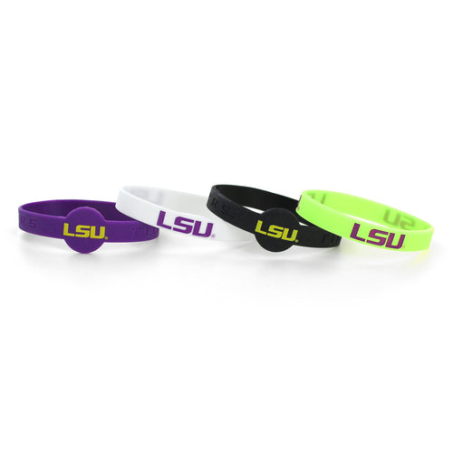 WHOLESALE LSU SILICONE BRACELETS (4 PACK)