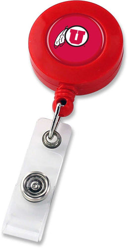 WHOLESALE UTAH UTES (RED) RETRACTABLE BADGE HOLDER (NE)