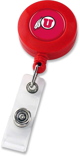 WHOLESALE UTAH UTES (RED) RETRACTABLE BADGE HOLDER (NE)