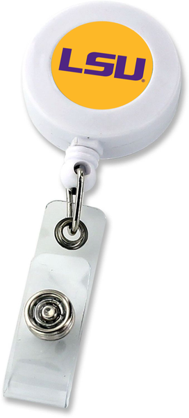 WHOLESALE LSU BADGE REEL (WHITE) (NE)