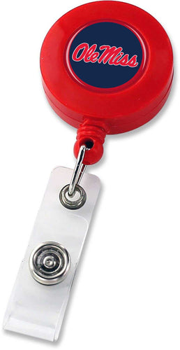 WHOLESALE OLE MISS (RED) BADGE REEL (NE)