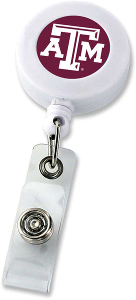 WHOLESALE TEXAS A&M (WHITE) RETRACTABLE BADGE REEL (NE)