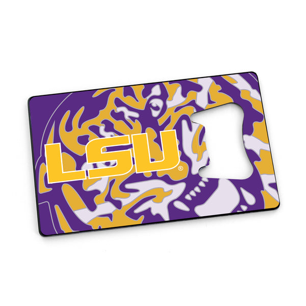 WHOLESALE LSU CREDIT CARD BOTTLE OPENER MAGNET