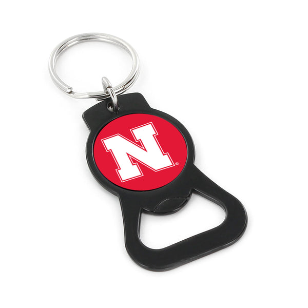 WHOLESALE NEBRASKA (BLACK) BOTTLE OPENER KEYCHAIN