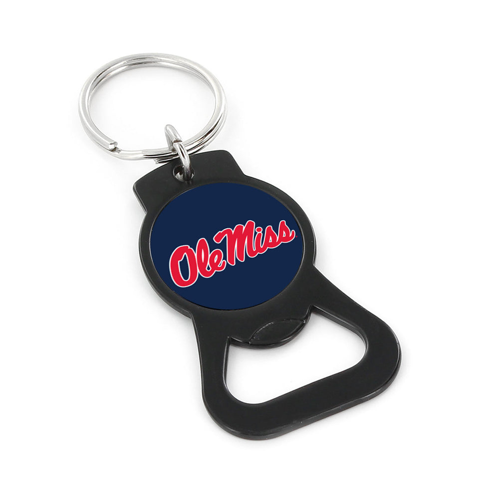 WHOLESALE OLE MISS (BLACK) BOTTLE OPENER KEYCHAIN