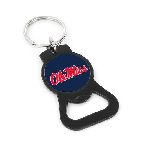 WHOLESALE OLE MISS (BLACK) BOTTLE OPENER KEYCHAIN