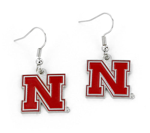 WHOLESALE NEBRASKA COLLEGE LOGO DANGLER EARRINGS
