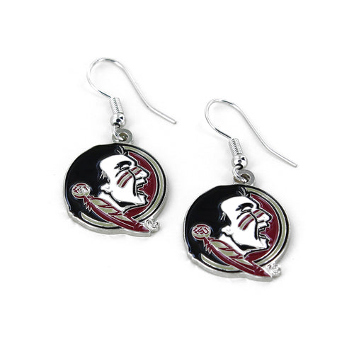 WHOLESALE FLORIDA STATE COLLEGE LOGO DANGLER EARRINGS