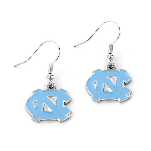 WHOLESALE NORTH CAROLINA COLLEGE LOGO DANGLER EARRINGS