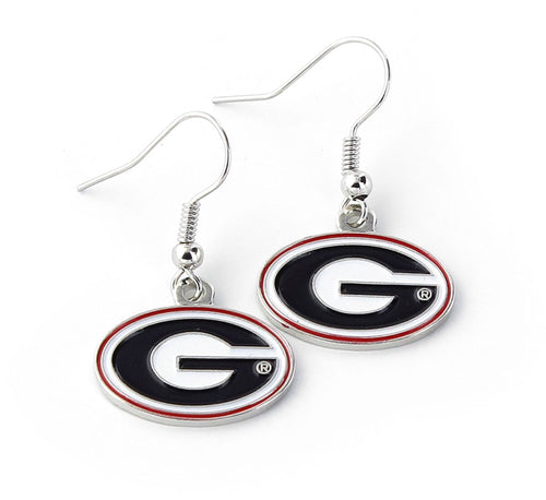 WHOLESALE GEORGIA COLLEGE LOGO DANGLER EARRINGS
