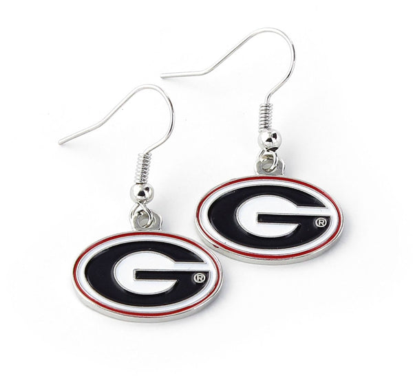 WHOLESALE GEORGIA COLLEGE LOGO DANGLER EARRINGS