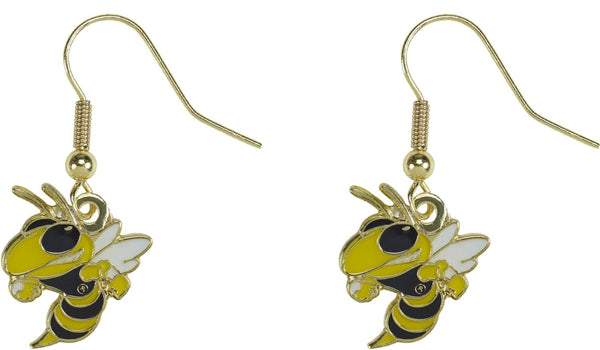 WHOLESALE GEORGIA TECH "YELLOW JACKET" LOGO DANGLER EARRINGS