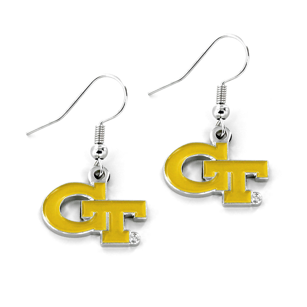 WHOLESALE GEORGIA TECH COLLEGE LOGO DANGLER EARRINGS