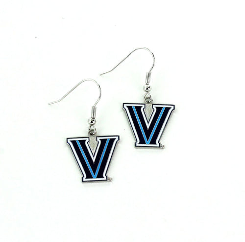 WHOLESALE VILLANOVA LOGO DANGLER EARRINGS
