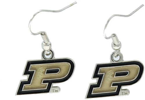 WHOLESALE PURDUE "P" COLLEGE DANGLER EARRINGS
