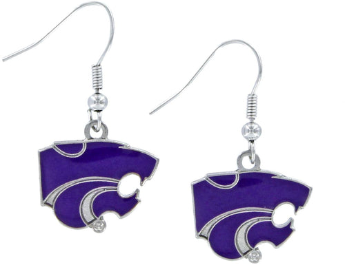 WHOLESALE KANSAS STATE COLLEGE DANGLER EARRINGS