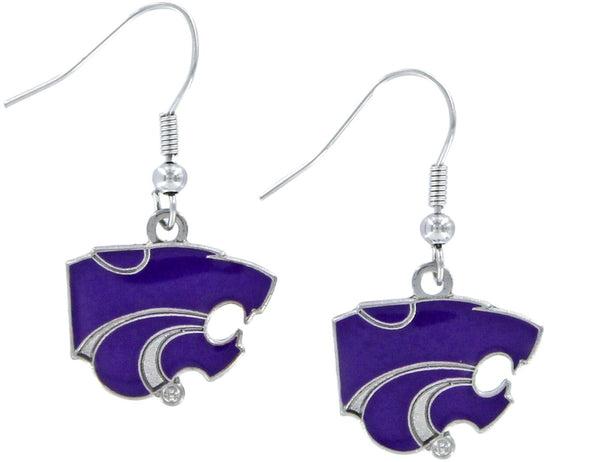 WHOLESALE KANSAS STATE COLLEGE DANGLER EARRINGS