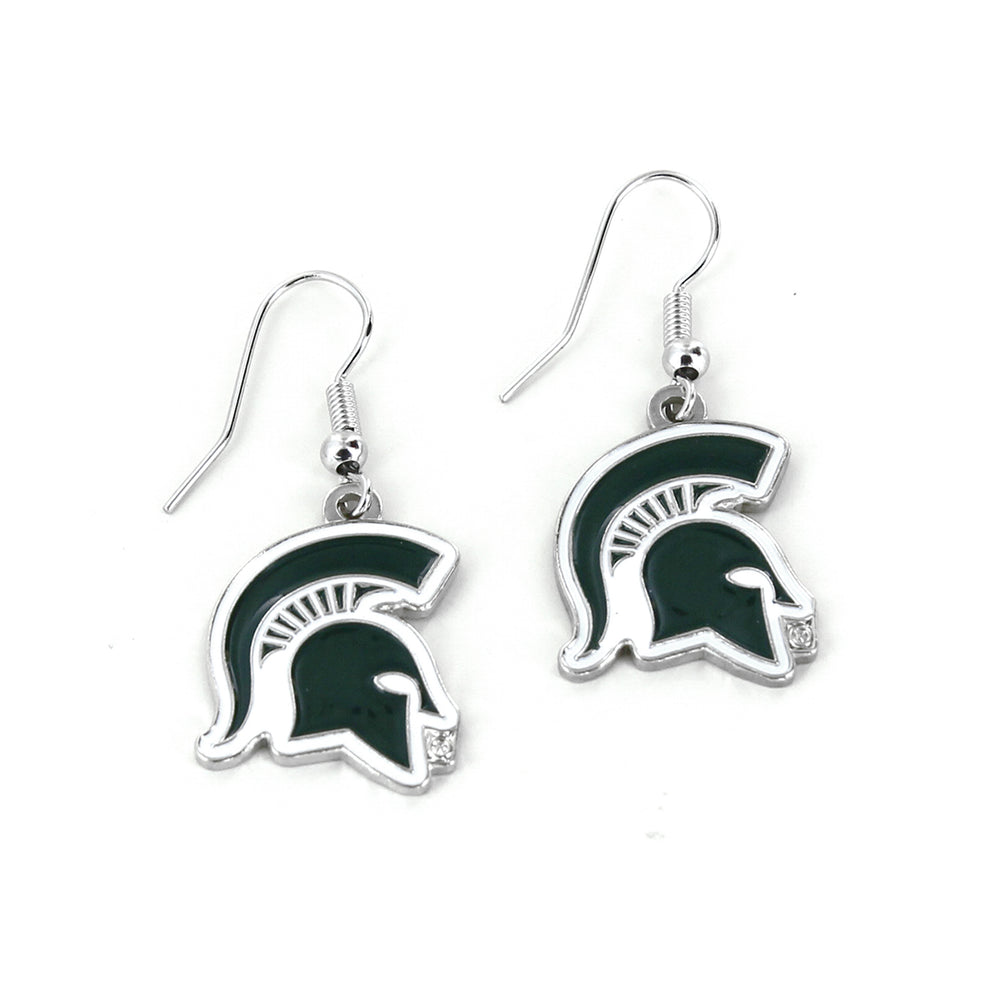 WHOLESALE MICHIGAN STATE COLLEGE DANGLER EARRINGS
