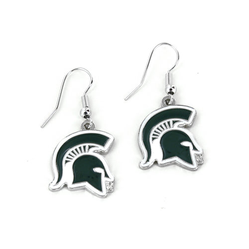 WHOLESALE MICHIGAN STATE COLLEGE DANGLER EARRINGS