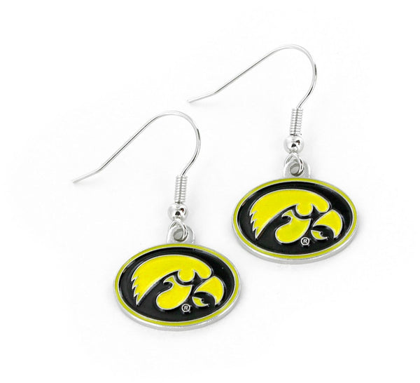 WHOLESALE IOWA COLLEGE YELLOW DANGLER EARRINGS