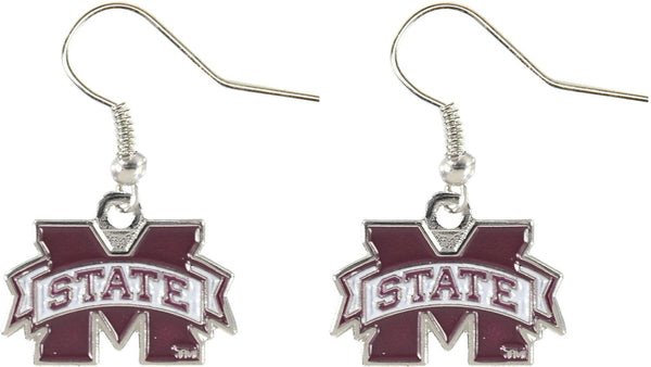 WHOLESALE MISSISSIPPI STATE COLLEGE DANGLER EARRINGS