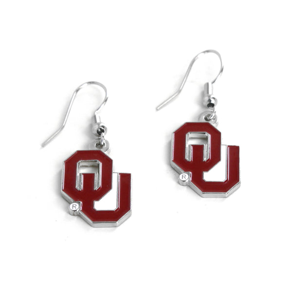 WHOLESALE OKLAHOMA COLLEGE DANGLER EARRINGS