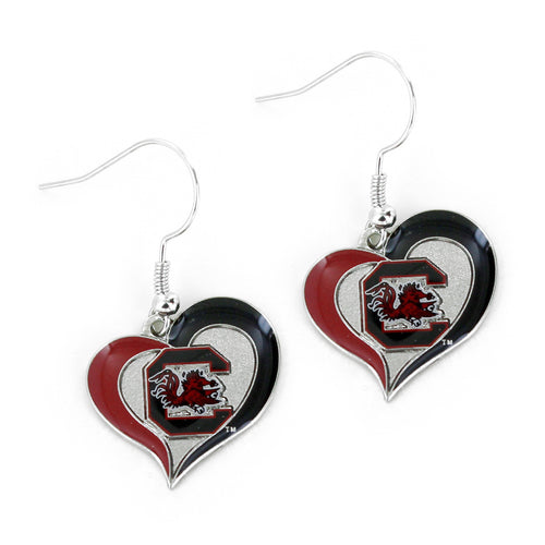 WHOLESALE SOUTH CAROLINA SWIRL HEART EARRINGS