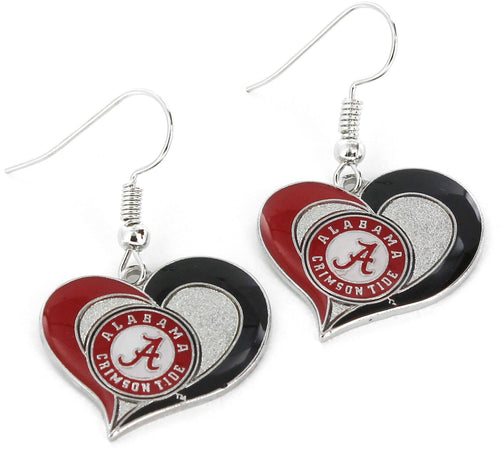 WHOLESALE ALABAMA SWIRL HEART EARRINGS