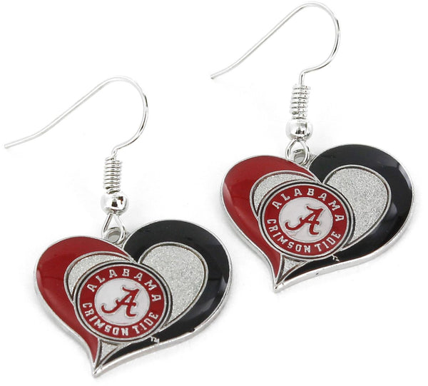 WHOLESALE ALABAMA SWIRL HEART EARRINGS