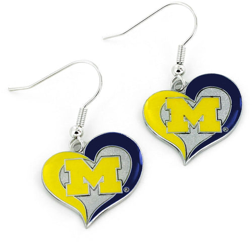 WHOLESALE MICHIGAN SWIRL HEART EARRINGS