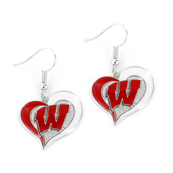 WHOLESALE WISCONSIN SWIRL HEART EARRINGS