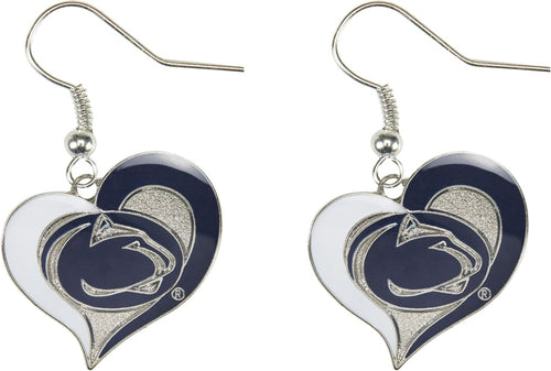 WHOLESALE PENN STATE SWIRL HEART EARRINGS