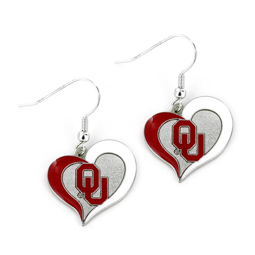 WHOLESALE OKLAHOMA SWIRL HEART EARRINGS