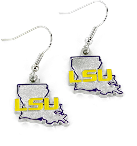 WHOLESALE LSU - STATE DESIGN EARRINGS