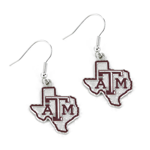WHOLESALE TEXAS A&M - STATE DESIGN EARRINGS