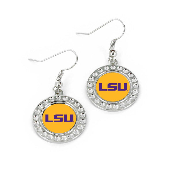 WHOLESALE LSU DIMPLE EARRINGS (FJ-1080)