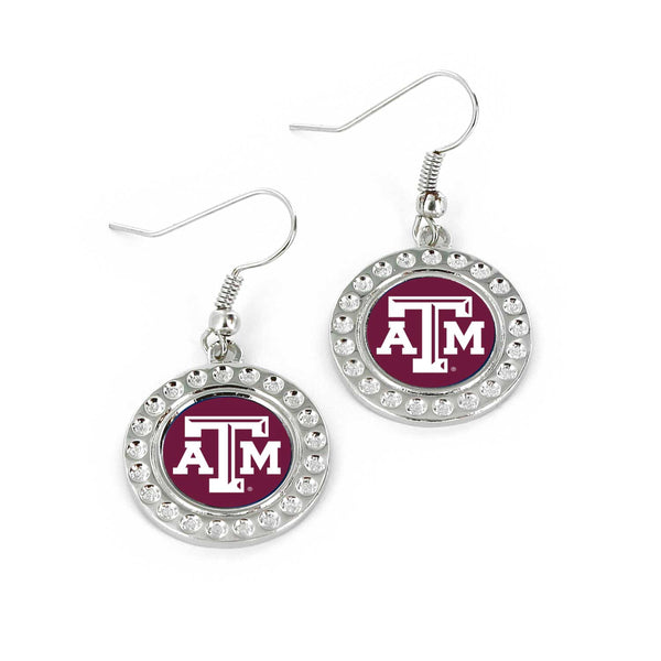 WHOLESALE TEXAS A&M DIMPLE EARRINGS (FJ-1080)