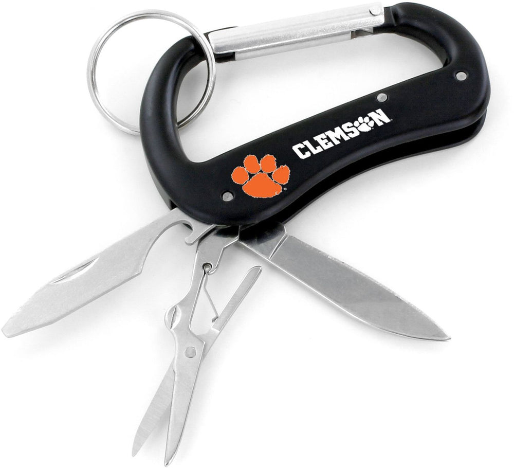 WHOLESALE CLEMSON CARABINER MULTI TOOL KEYCHAIN (SP)