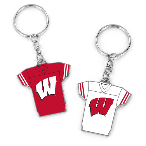 WISCONSIN REVERSIBLE HOME/AWAY JERSEY KEYCHAIN