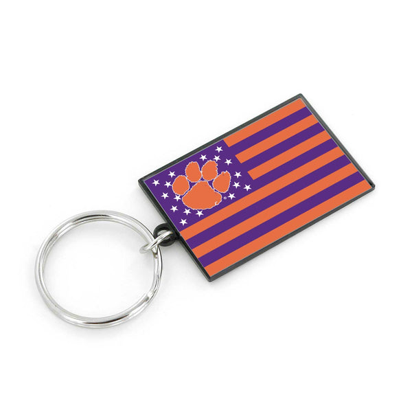WHOLESALE CLEMSON AMERICANA FLAG KEYCHAIN