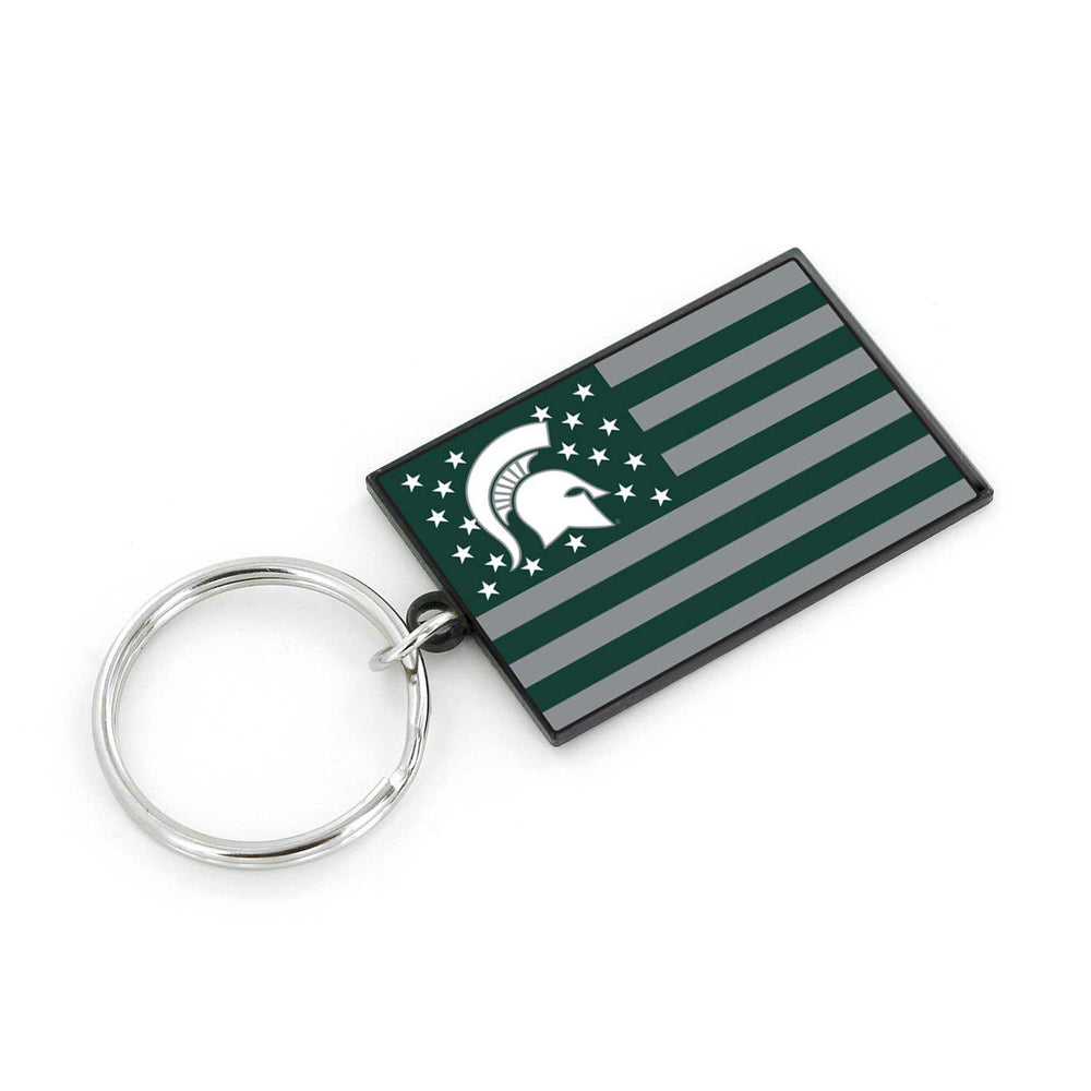 MICHIGAN STATE AMERICANA FLAG KEYCHAIN