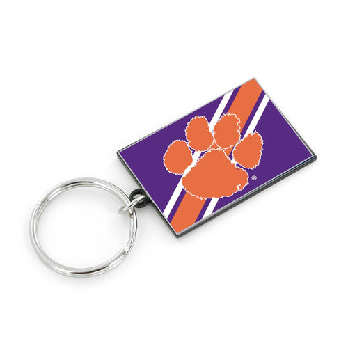 WHOLESALE CLEMSON STRIPED KEYCHAIN