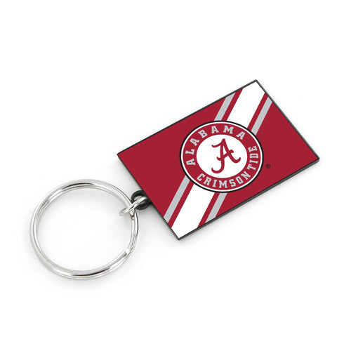 WHOLESALE ALABAMA UNIVERSITY STRIPED KEYCHAIN