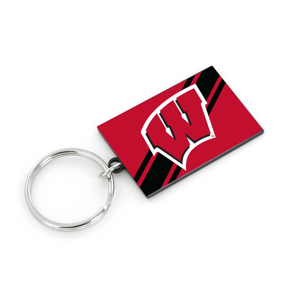 WHOLESALE WISCONSIN STRIPED KEYCHAIN