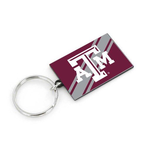 WHOLESALE TEXAS A&M STRIPED KEYCHAIN