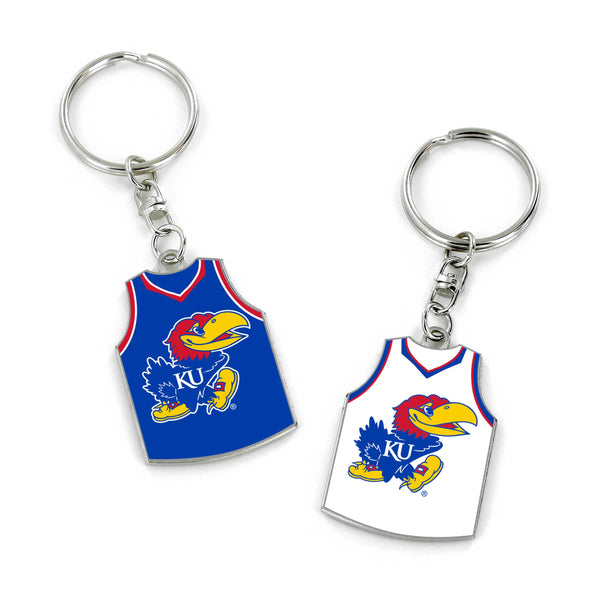 WHOLESALE KANSAS (BSKTBALL) REVERSIBLE HOME/AWAY JERSEY KEYCHAIN