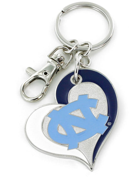 WHOLESALE NORTH CAROLINA SWIRL HEART KEYCHAIN