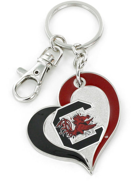 SOUTH CAROLINA SWIRL HEART KEYCHAIN