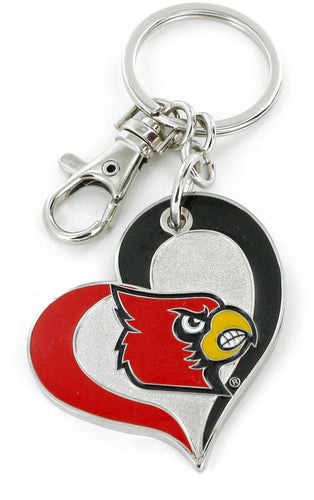 WHOLESALE LOUISVILLE SWIRL HEART KEYCHAIN